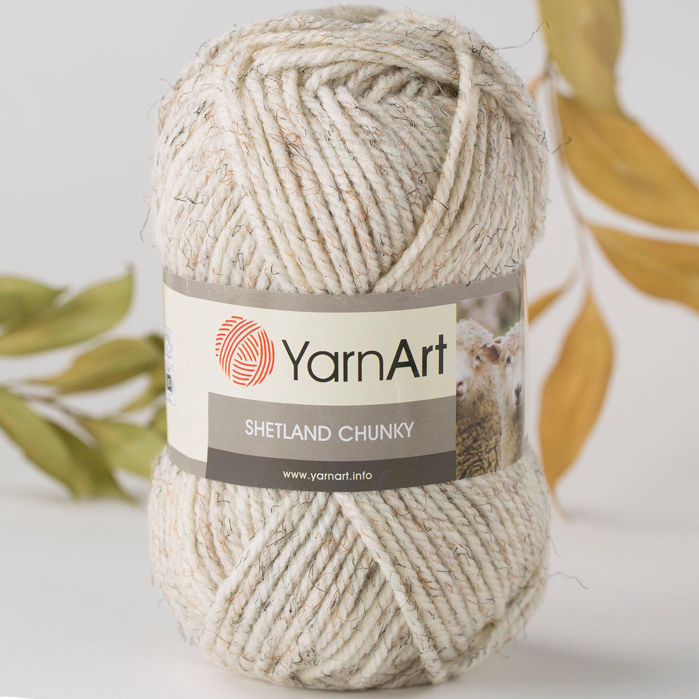 Yarnart Shetland Chunky Kırçıllı Krem Gri El Örgü İpi - 635